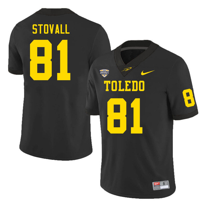 Toledo Rockets #81 Dalen Stovall College Football Jerseys Stitched Sale-Black